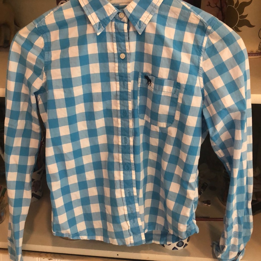 Abercrombie & Fitch Plaid blue button up